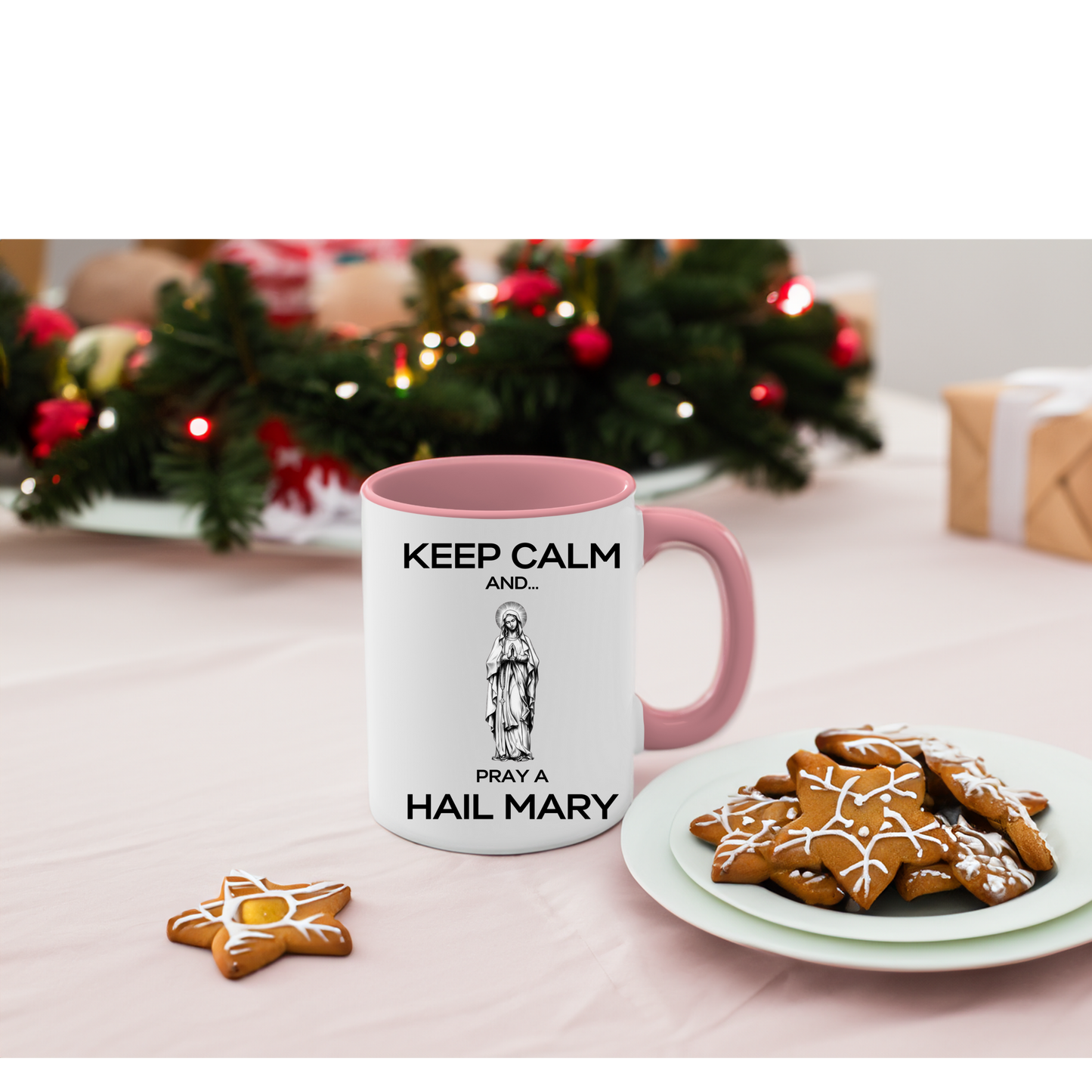 KEEP CALM AND PRAY A HAIL MARY MUG, KEEP CALM Mug, Hail Mary Mug, Hail Mary, Marian Mug, Catholic Gift, Catholic Mug, Accent Coffee Mug, 11oz