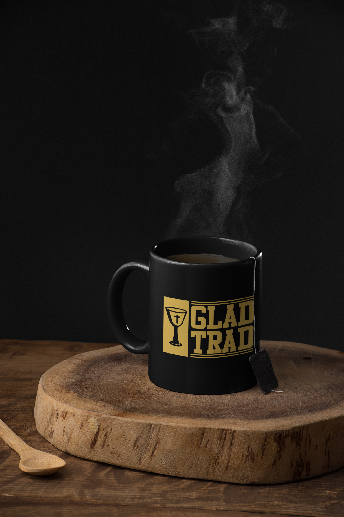 Glad Trad 11oz Black Mug, Catholic Mug, Catholic gift, Gift for Mom, Gift for Dad, Religious Mug, Christian Mug