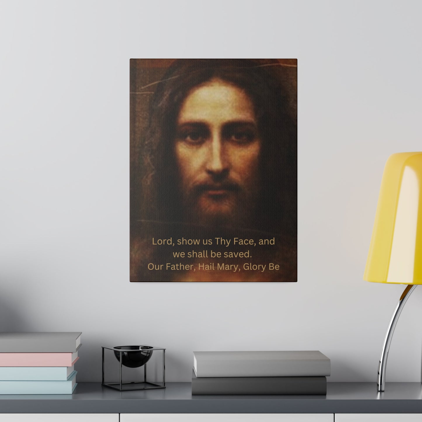 Holy Face of Jesus Wall Hanging with English Prayers, Holy Face of Jesus Canvas, Catholic Art, Traditional Catholic Devotion, Traditional Catholic Gift, Catholic Décor