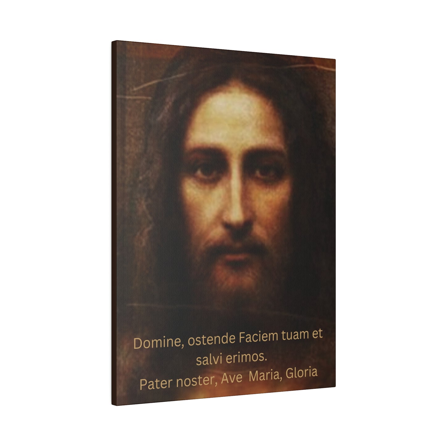 Holy Face of Jesus Wall Hanging Latin Prayers, Holy Face of Jesus Canvas, Catholic Art, Traditional Catholic Devotion, Traditional Catholic Gift, Catholic Décor, Latin Prayers