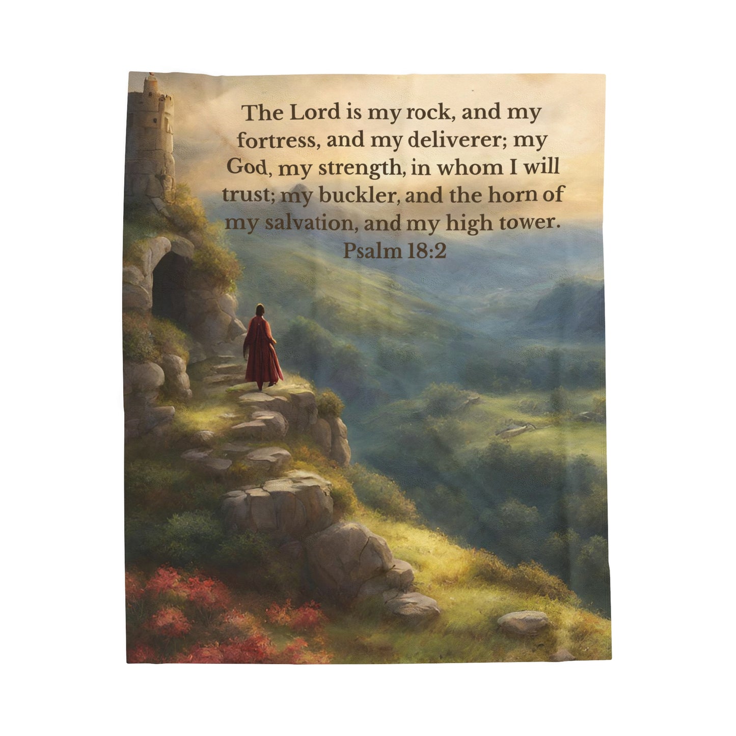 The Lord is My Rock and My Fortress Blanket, Bible Verse Blanket, Biblical Blanket, Christian Blanket, Catholic Blanket, Christian Gift, Catholic Gift