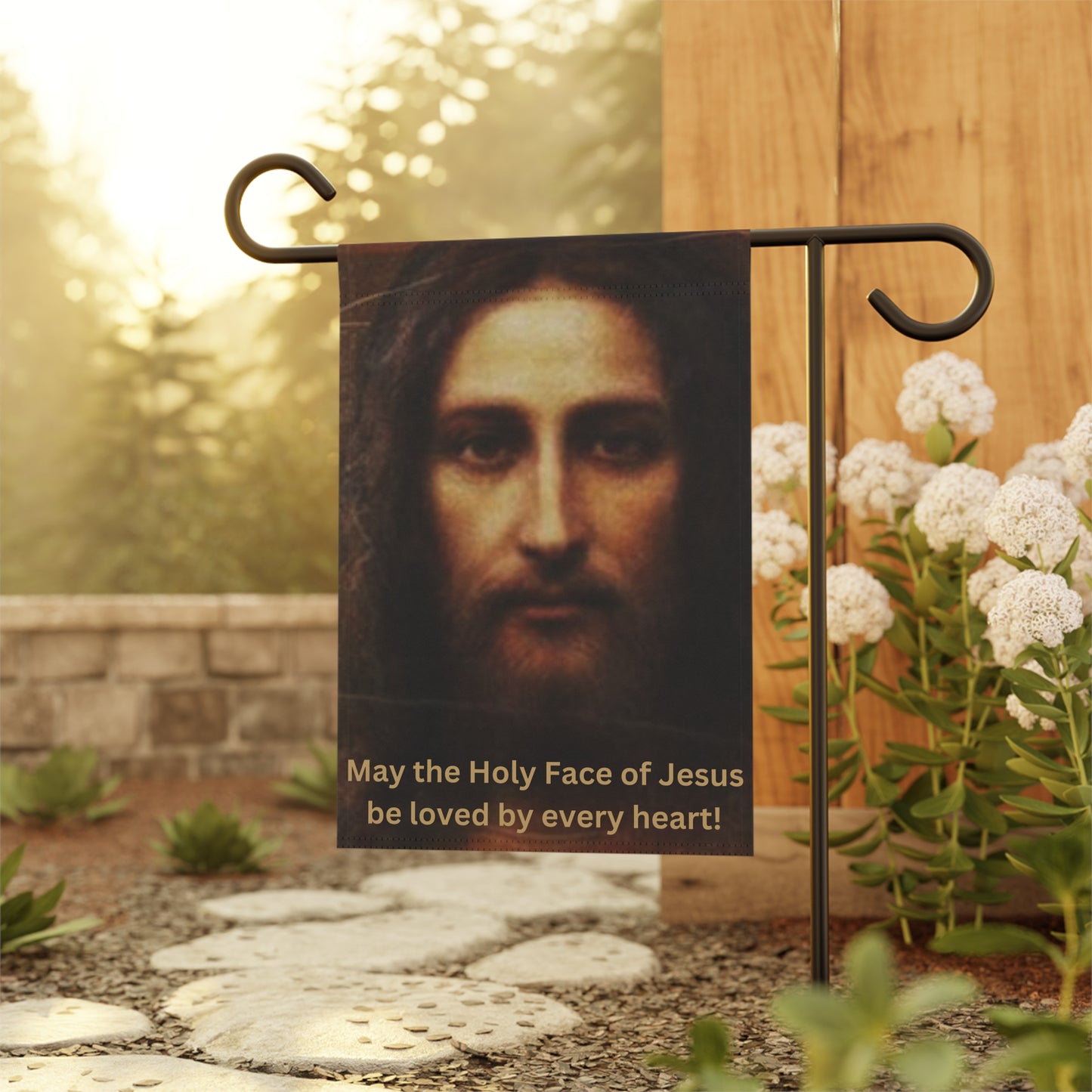 Holy Face Garden & House Banner, Holy Face Garden Flag, Holy Face House Banner, Holy Face Lawn Decoration