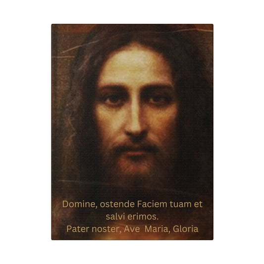 Holy Face of Jesus Wall Hanging Latin Prayers, Holy Face of Jesus Canvas, Catholic Art, Traditional Catholic Devotion, Traditional Catholic Gift, Catholic Décor, Latin Prayers