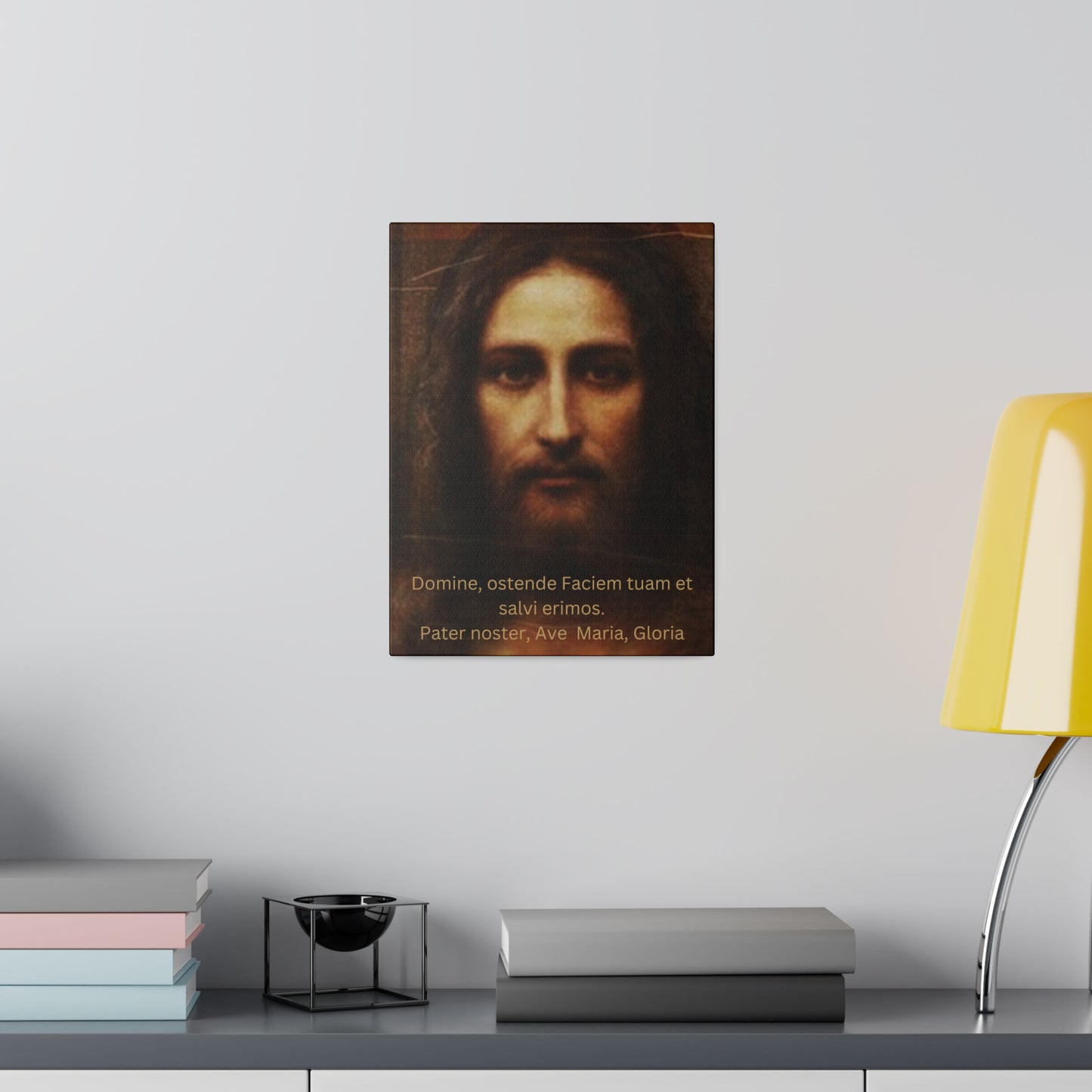 Holy Face of Jesus Wall Hanging Latin Prayers, Holy Face of Jesus Canvas, Catholic Art, Traditional Catholic Devotion, Traditional Catholic Gift, Catholic Décor, Latin Prayers