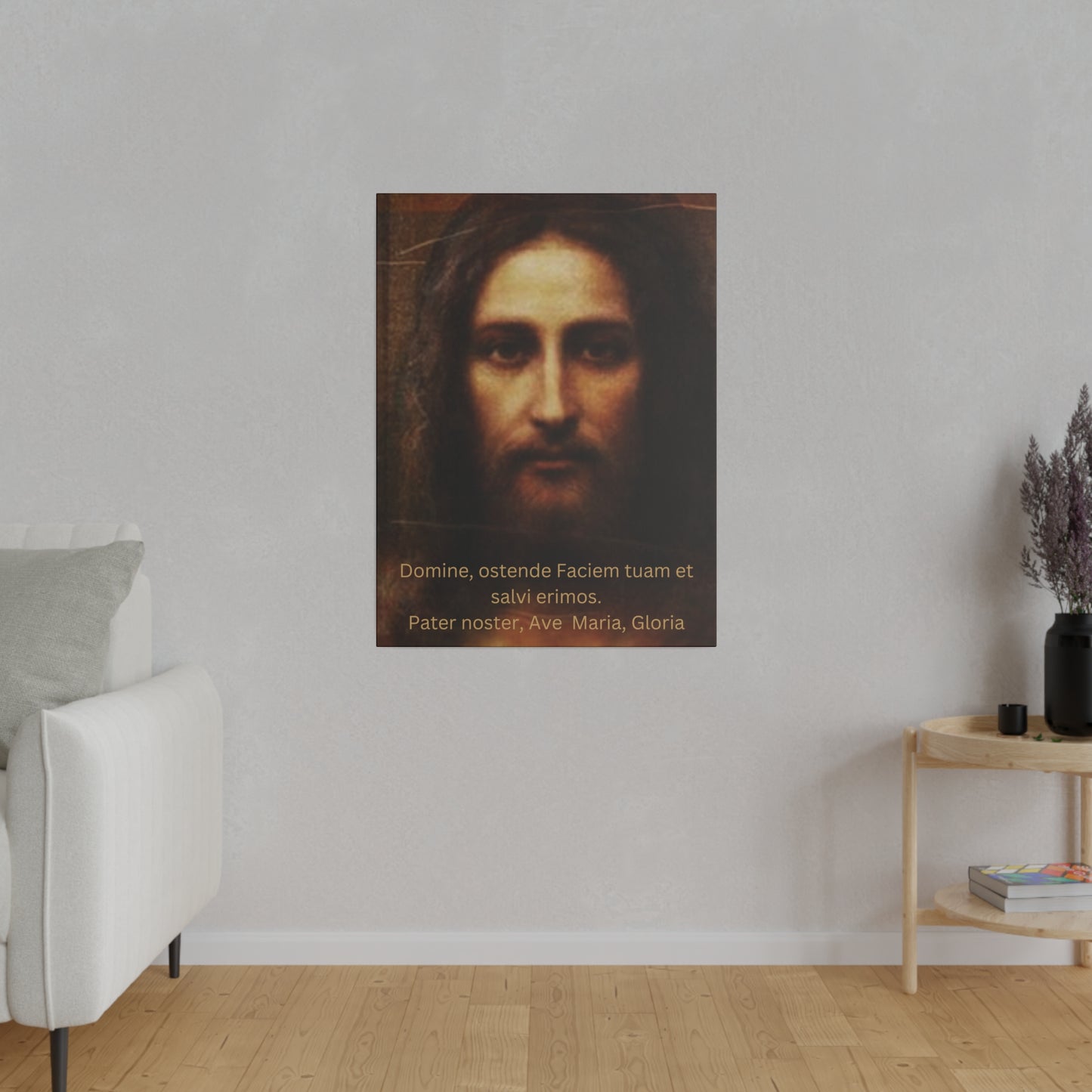 Holy Face of Jesus Wall Hanging Latin Prayers, Holy Face of Jesus Canvas, Catholic Art, Traditional Catholic Devotion, Traditional Catholic Gift, Catholic Décor, Latin Prayers