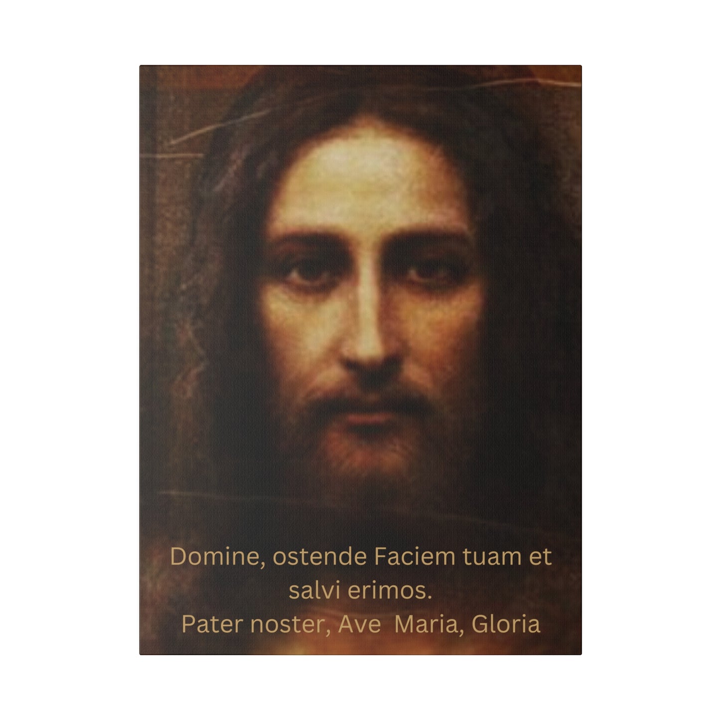 Holy Face of Jesus Wall Hanging Latin Prayers, Holy Face of Jesus Canvas, Catholic Art, Traditional Catholic Devotion, Traditional Catholic Gift, Catholic Décor, Latin Prayers