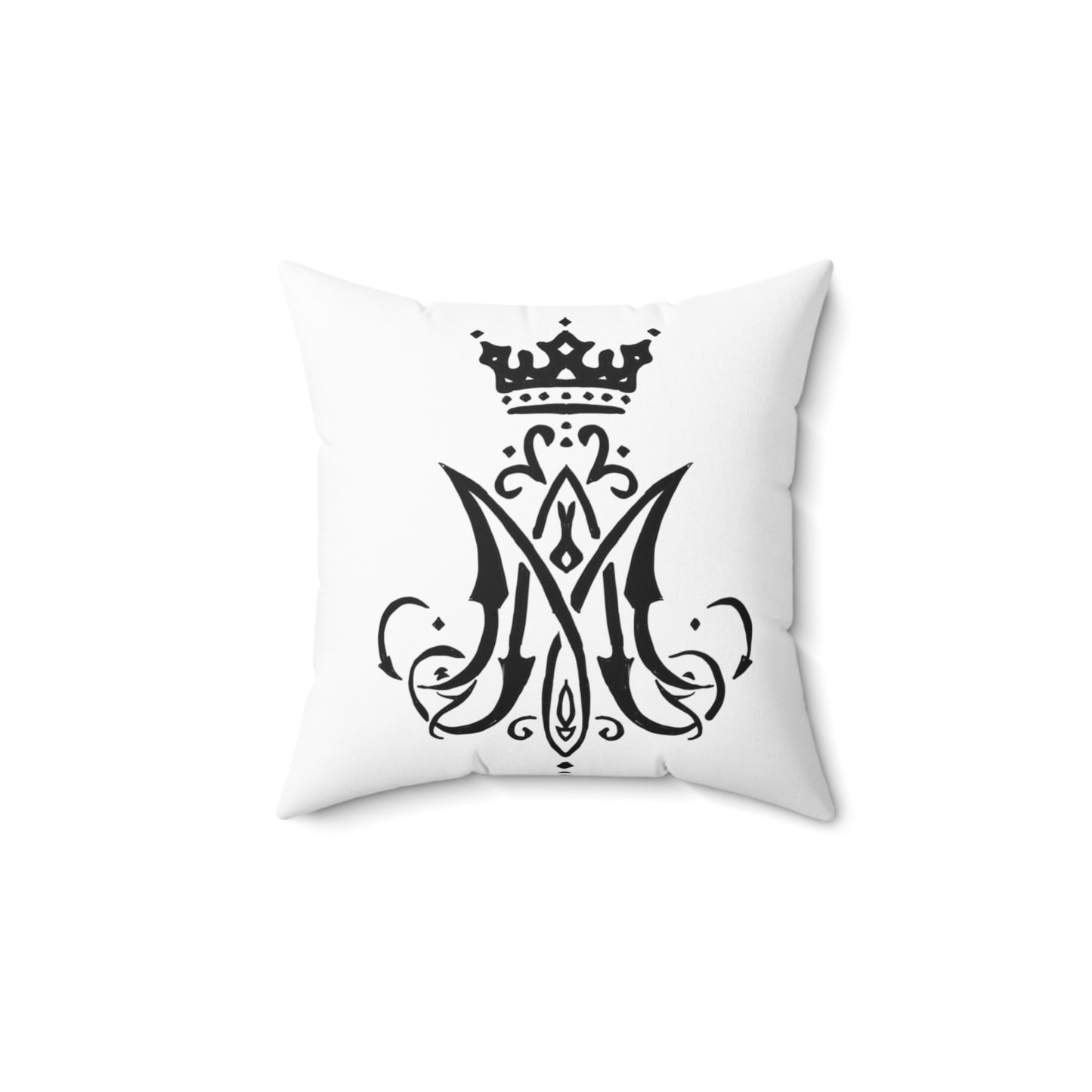 Marian Monogram Square Pillow, Blessed Virgin Mary Pillow, Catholic Pillow, Marian Pillow, Catholic gift, Gift for Mom, Gift for Dad, Religious Pillow, Christian Pillow