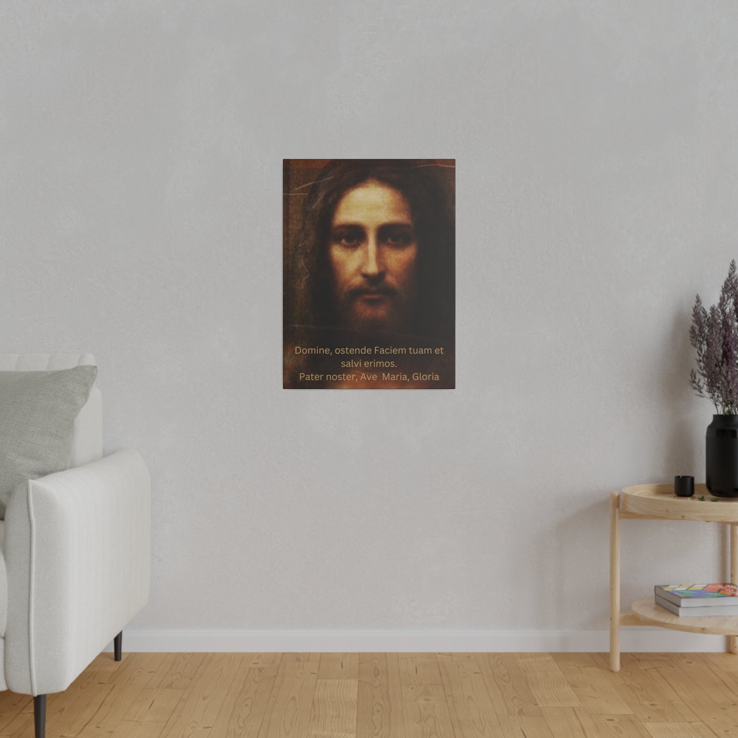 Holy Face of Jesus Wall Hanging Latin Prayers, Holy Face of Jesus Canvas, Catholic Art, Traditional Catholic Devotion, Traditional Catholic Gift, Catholic Décor, Latin Prayers