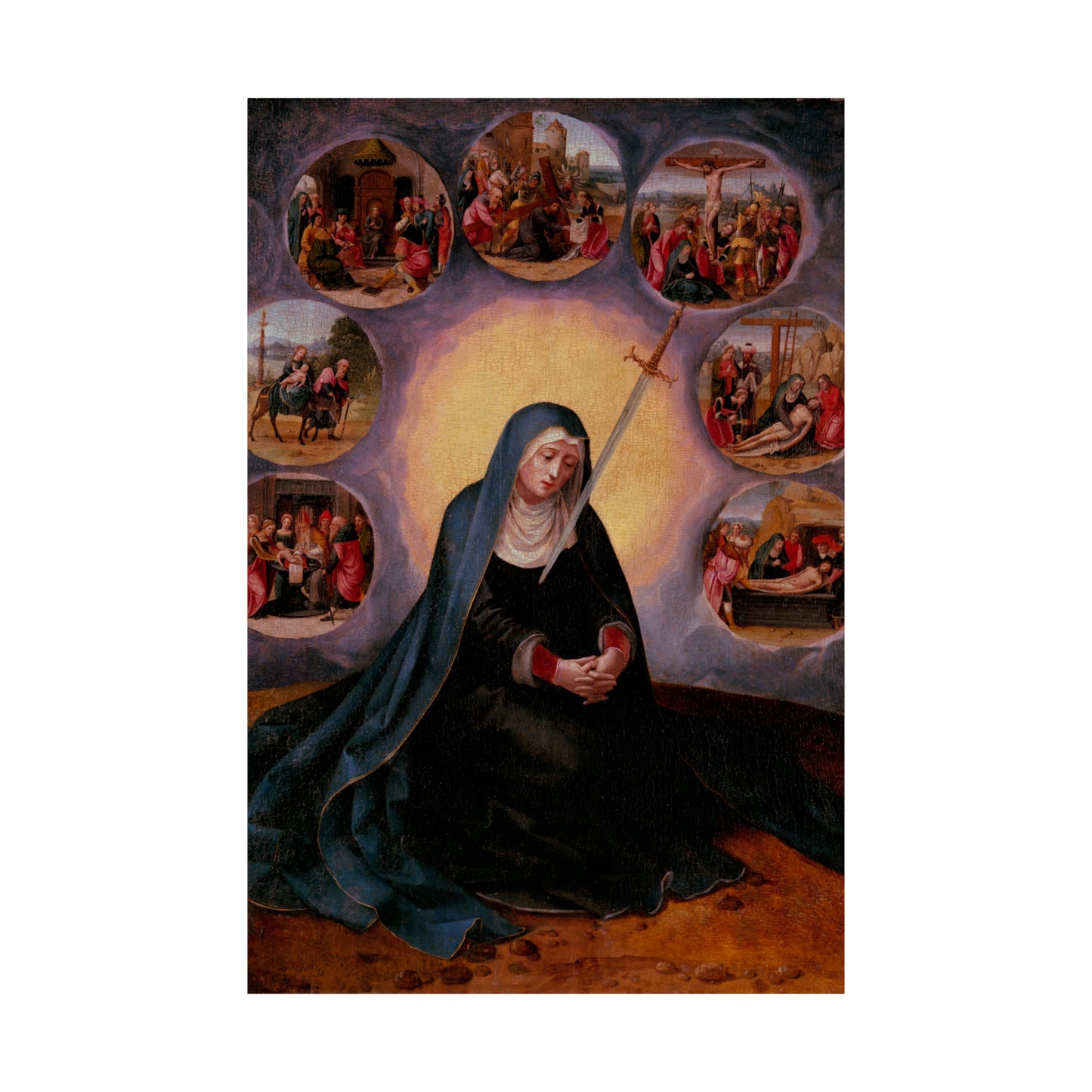 Our Lady of Sorrows Poster, Blessed Virgin Mary Poster, Catholic Art, Catholic Gift, Catholic Gifts, Wall Art, Catholic décor, Traditional Catholic