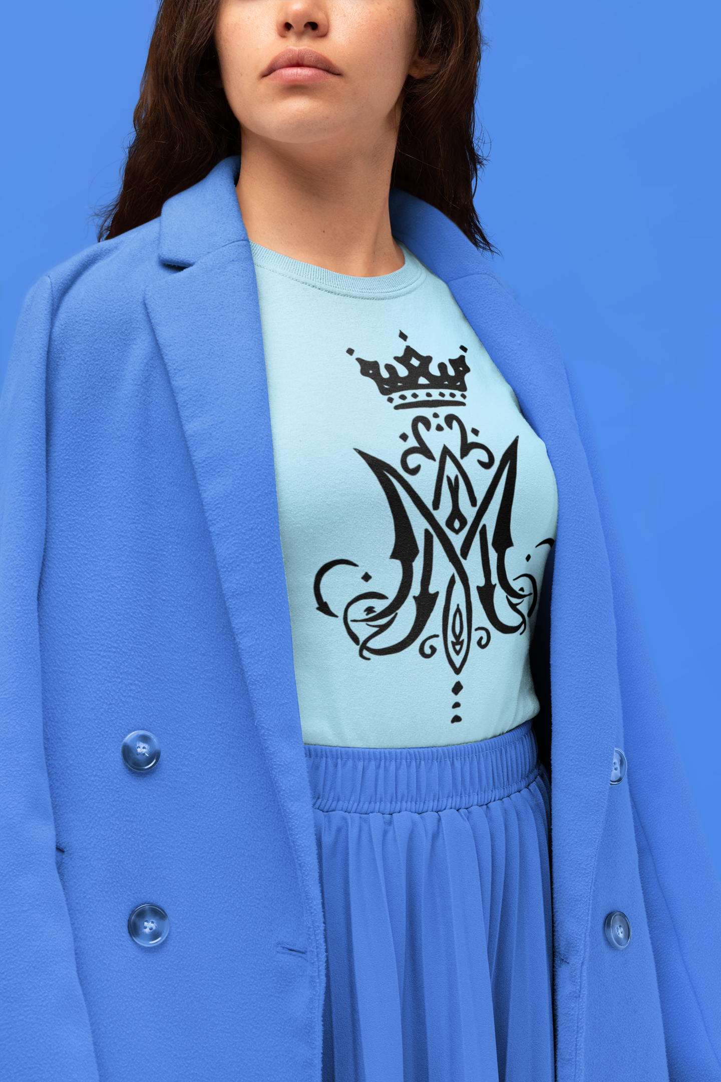 Marian Monogram Tee, Marian Monogram T-Shirt, Blessed Virgin Mary Tee, Catholic T-Shirt, Marian T-Shirt, Catholic gift, Gift for Mom, Gift for Dad, Religious T-Shirt, Christian Tee