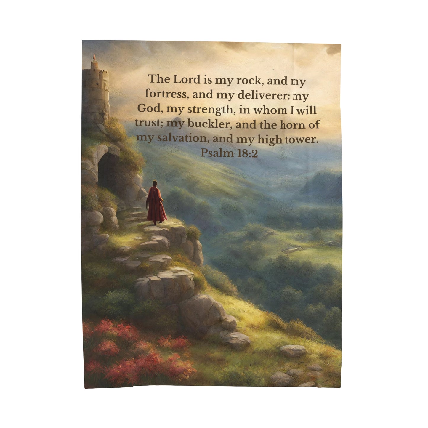 The Lord is My Rock and My Fortress Blanket, Bible Verse Blanket, Biblical Blanket, Christian Blanket, Catholic Blanket, Christian Gift, Catholic Gift