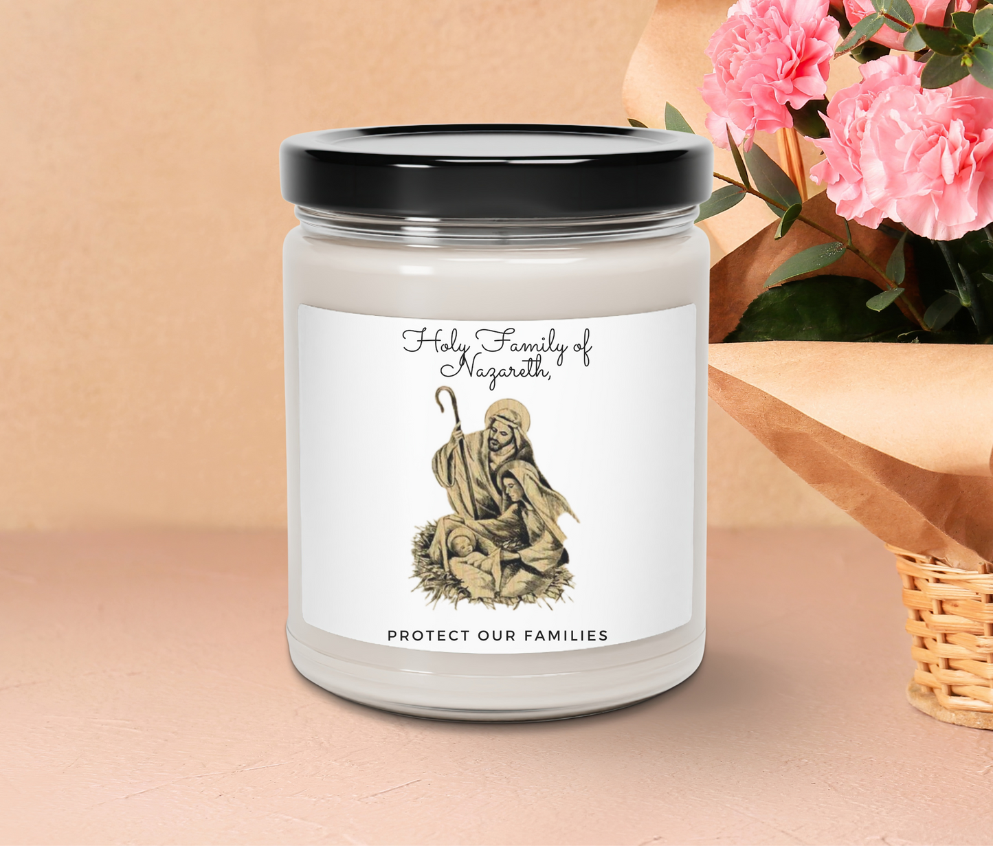 Holy Family of Nazareth, Protect our Families Scented Candle, Catholic Candle, Catholic Gift, Traditional Catholic Candle, Traditional Catholic Gifts.