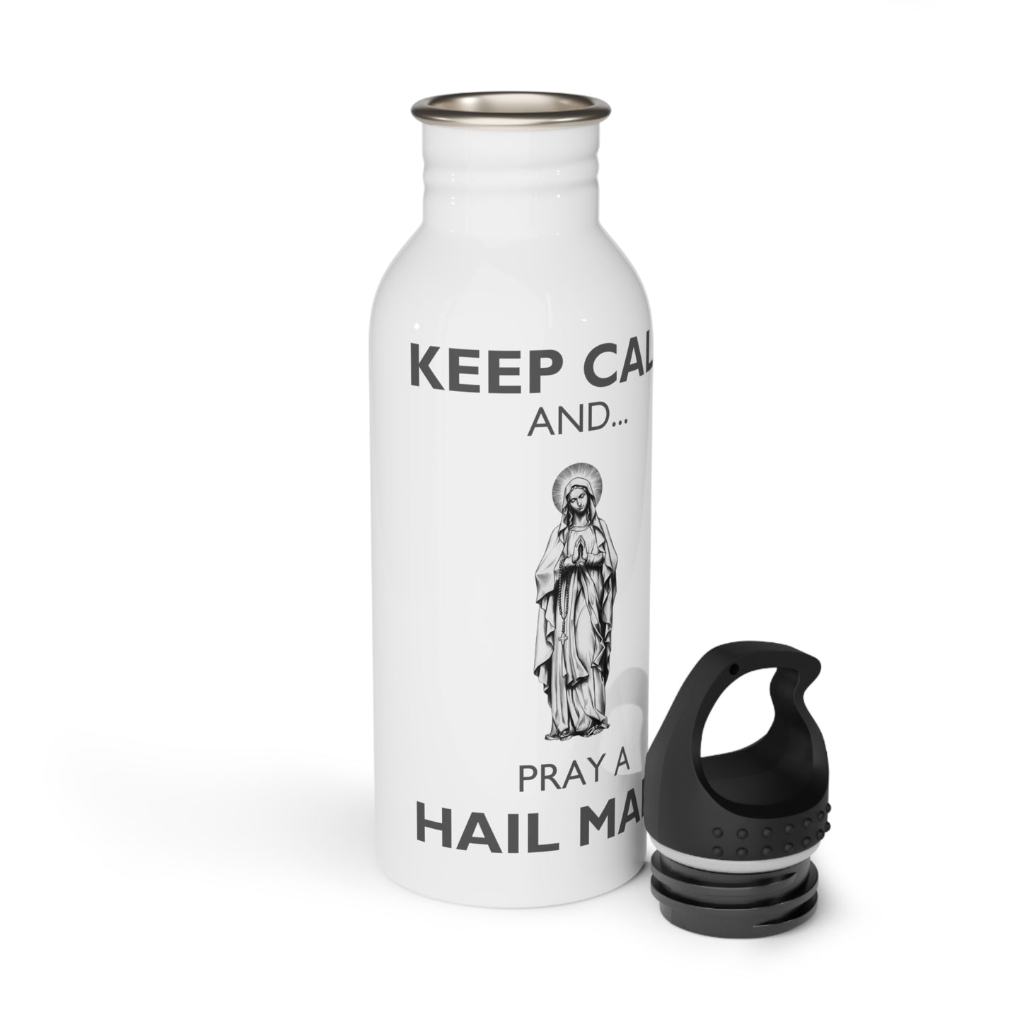 KEEP CALM AND PRAY A HAIL MARY Stainless Steel Water Bottle, Hail Mary Water Bottle, Catholic Water Bottle, Stainless Steel Water Bottle, Marian Water Bottle, Catholic Gift,