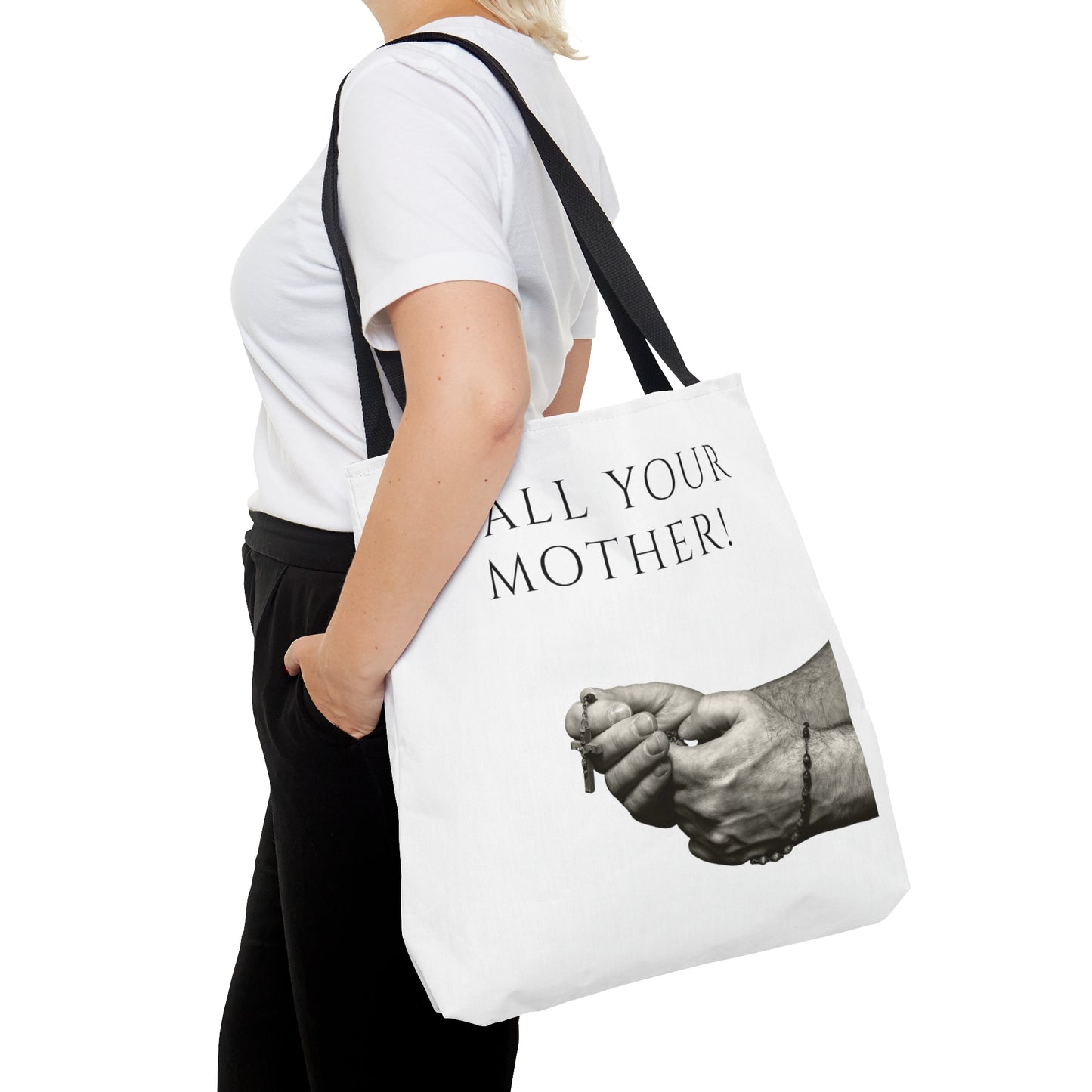 Call Your Mother Tote Bag, Hail Mary Tote Bag, Rosary Tote Bag, Catholic Tote Bag, Catholic Tote, Catholic Gift