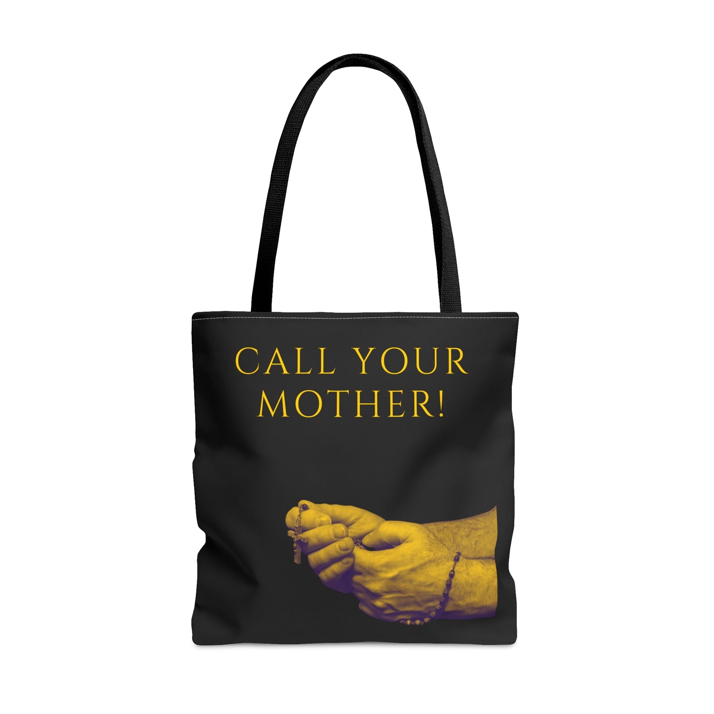 Call Your Mother Tote Bag Black, Hail Mary Tote Bag, Rosary Tote Bag, Catholic Tote Bag, Catholic Tote, Catholic Gift