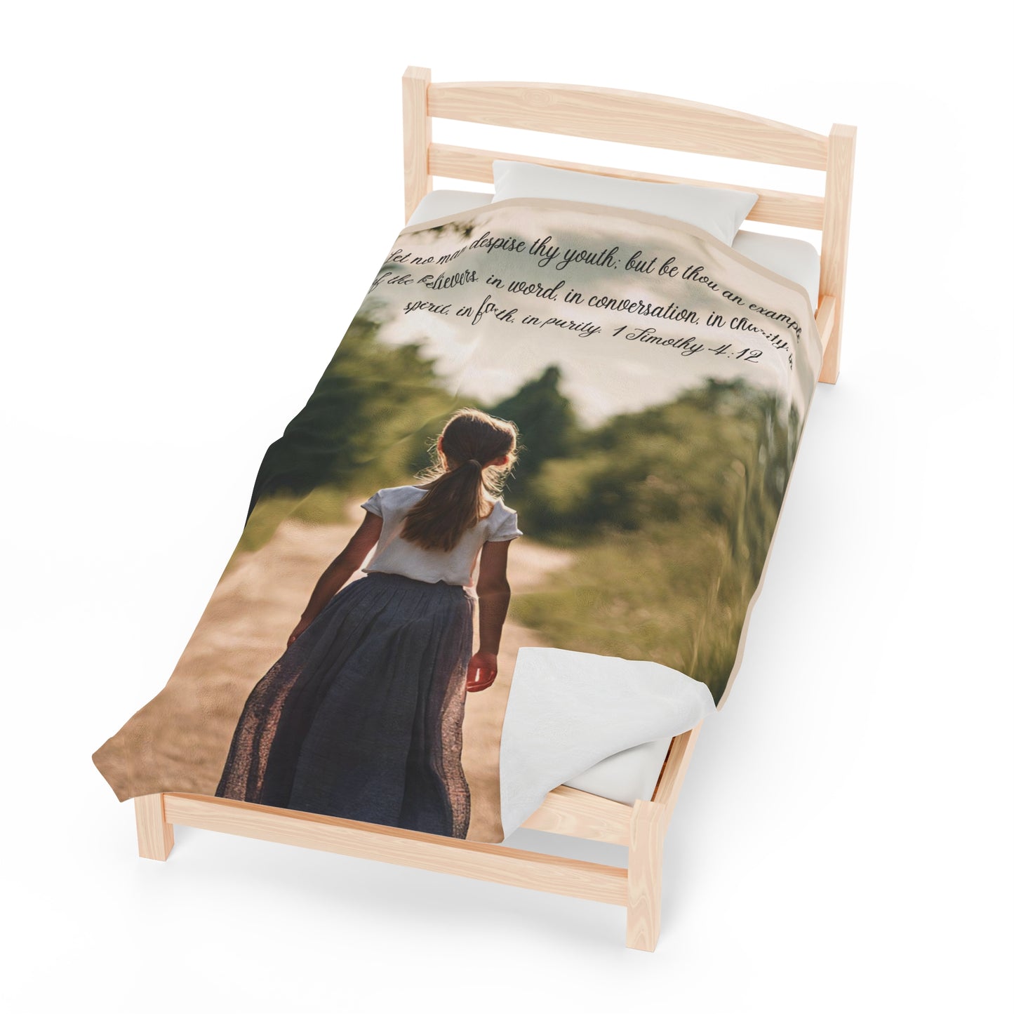 Let no man despise your youth blanket, Biblical Blanket, Bible Verse Blanket, Scripture, Christian Blanket, Catholic Blanket, Christian Gift, Catholic Gift.