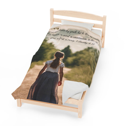 Let no man despise your youth blanket, Biblical Blanket, Bible Verse Blanket, Scripture, Christian Blanket, Catholic Blanket, Christian Gift, Catholic Gift.