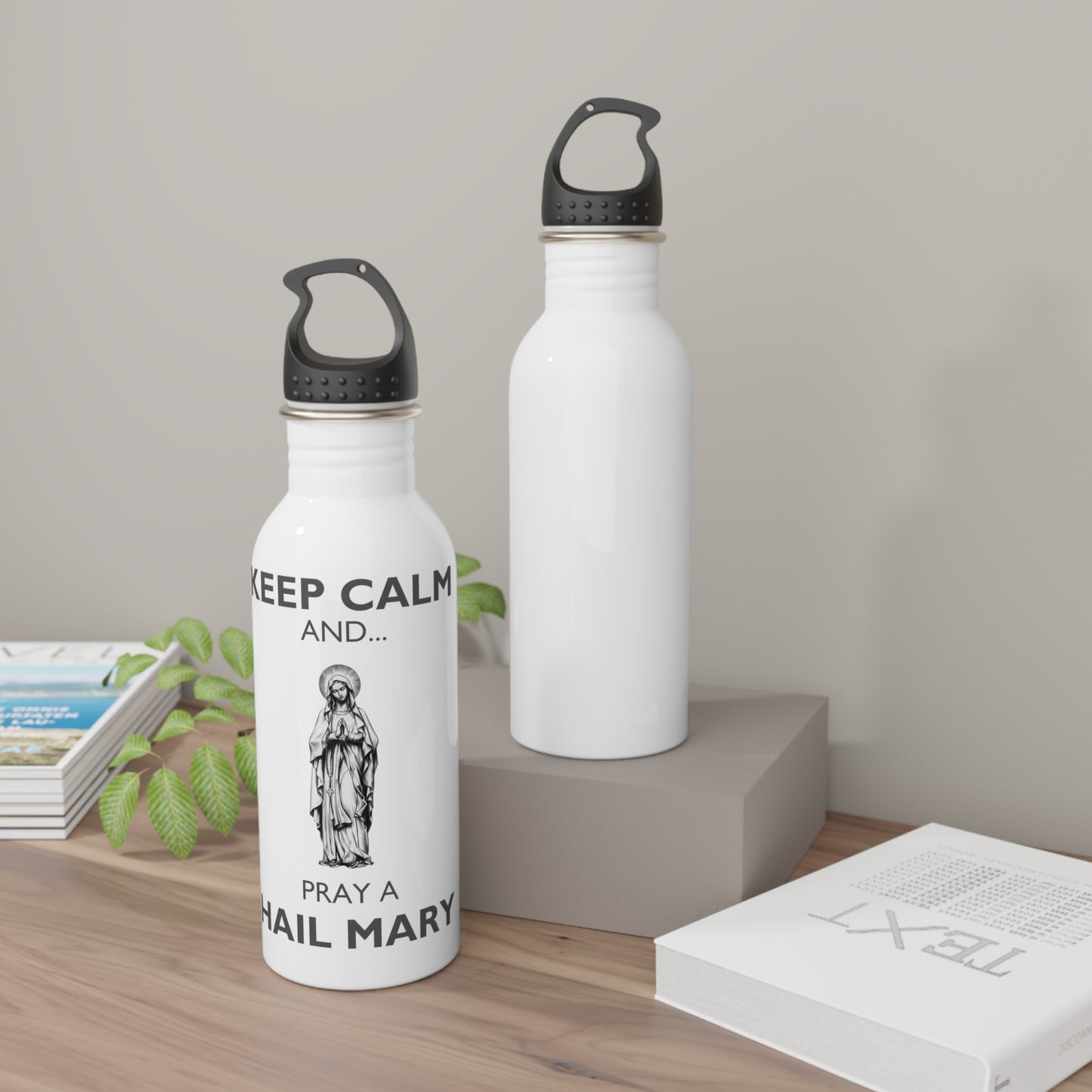 KEEP CALM AND PRAY A HAIL MARY Stainless Steel Water Bottle, Hail Mary Water Bottle, Catholic Water Bottle, Stainless Steel Water Bottle, Marian Water Bottle, Catholic Gift,