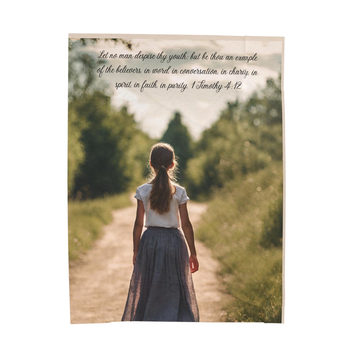 Let no man despise your youth blanket, Biblical Blanket, Bible Verse Blanket, Scripture, Christian Blanket, Catholic Blanket, Christian Gift, Catholic Gift.