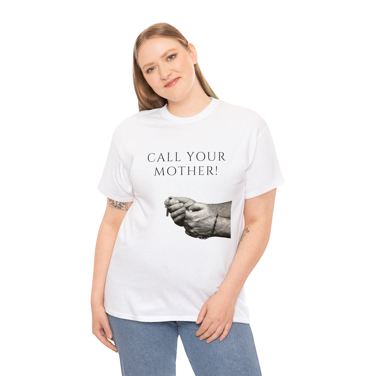 Call Your Mother T-Shirt, Rosary T-Shirt, Hail Mary T-Shirt, Catholic T-Shirt, Catholic Gift, Pray the Rosary T-Shirt