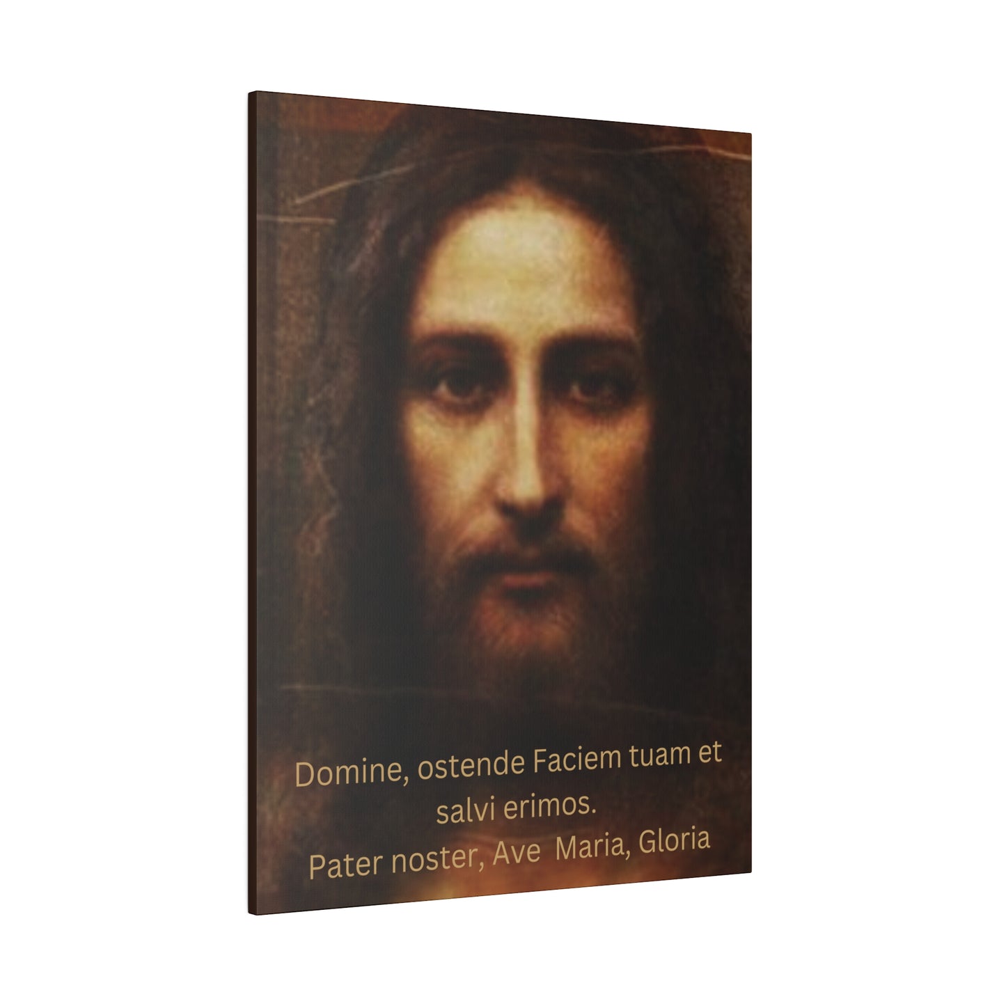 Holy Face of Jesus Wall Hanging Latin Prayers, Holy Face of Jesus Canvas, Catholic Art, Traditional Catholic Devotion, Traditional Catholic Gift, Catholic Décor, Latin Prayers