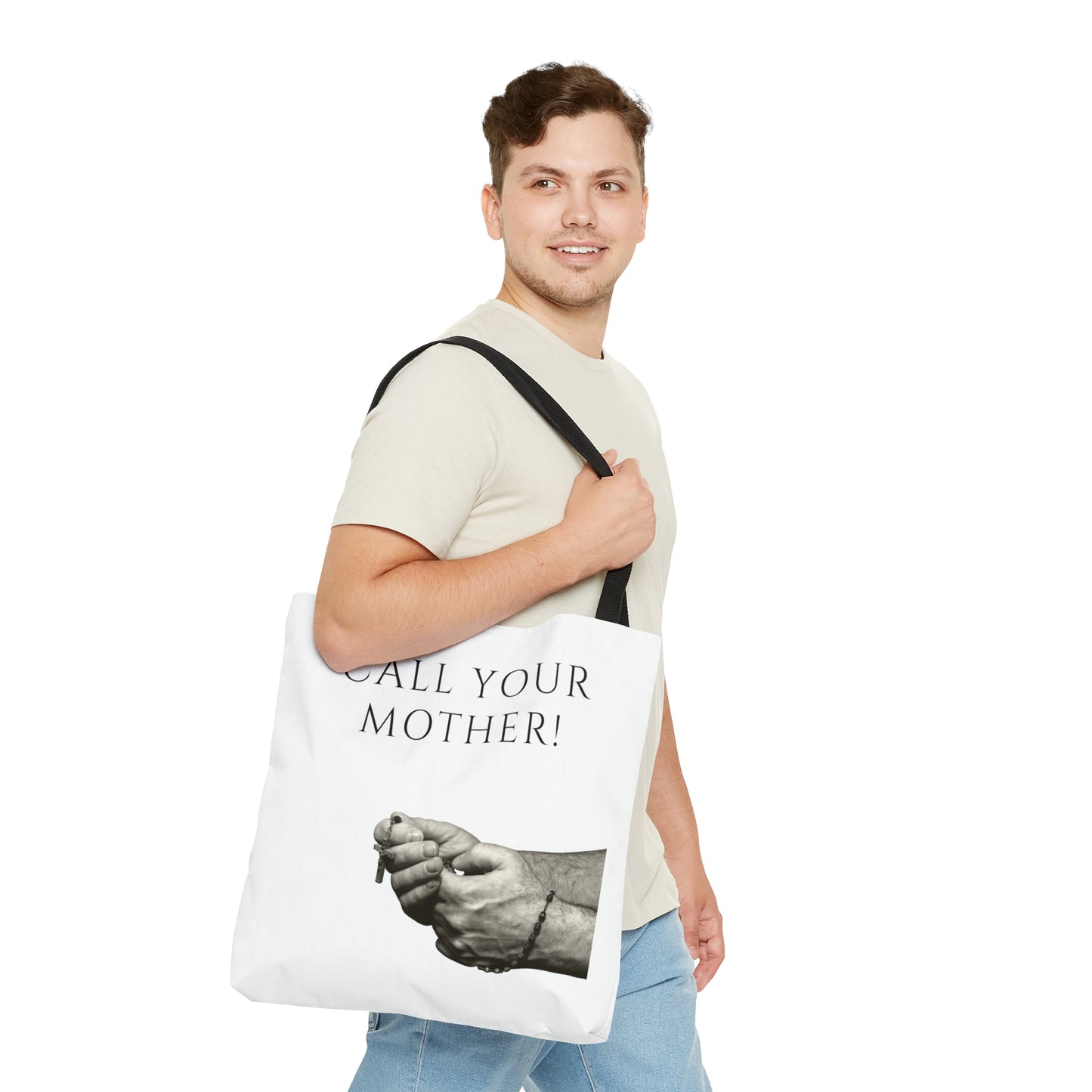 Call Your Mother Tote Bag, Hail Mary Tote Bag, Rosary Tote Bag, Catholic Tote Bag, Catholic Tote, Catholic Gift