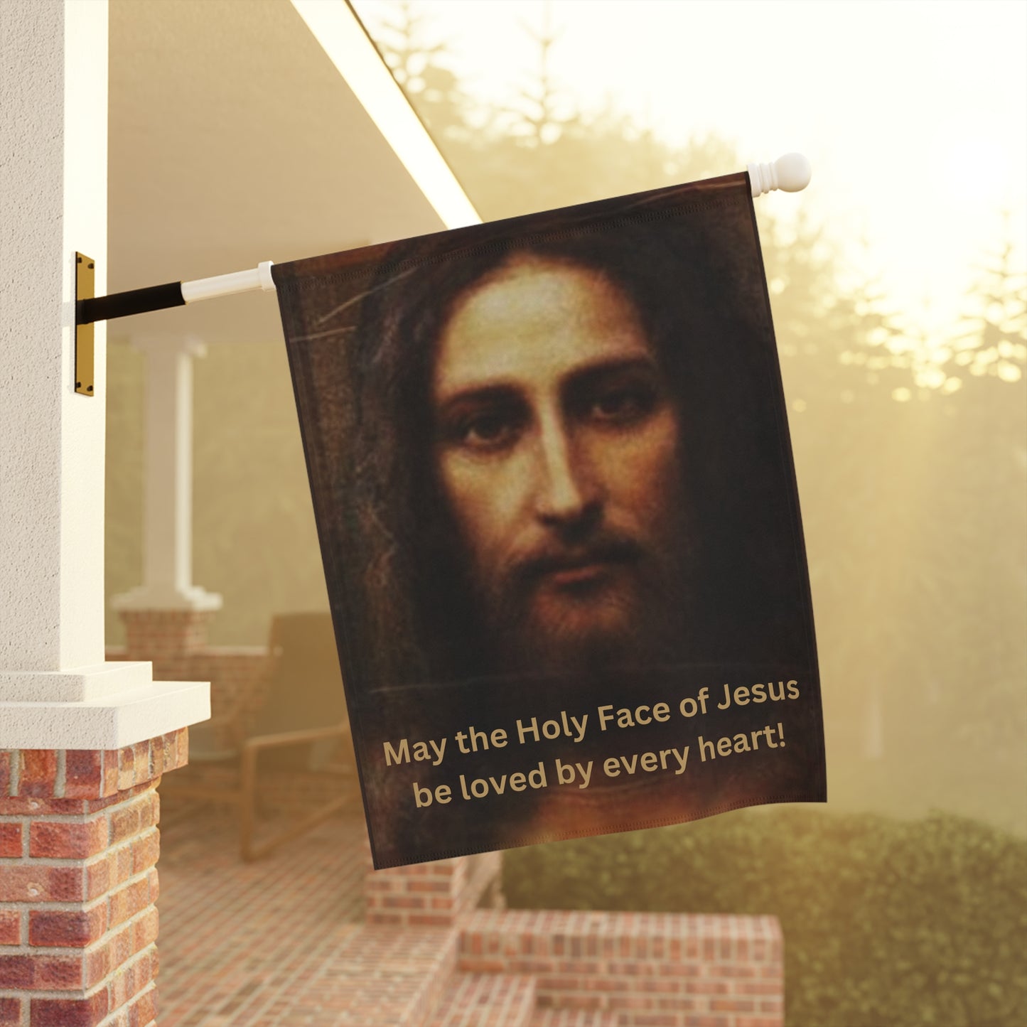 Holy Face Garden & House Banner, Holy Face Garden Flag, Holy Face House Banner, Holy Face Lawn Decoration