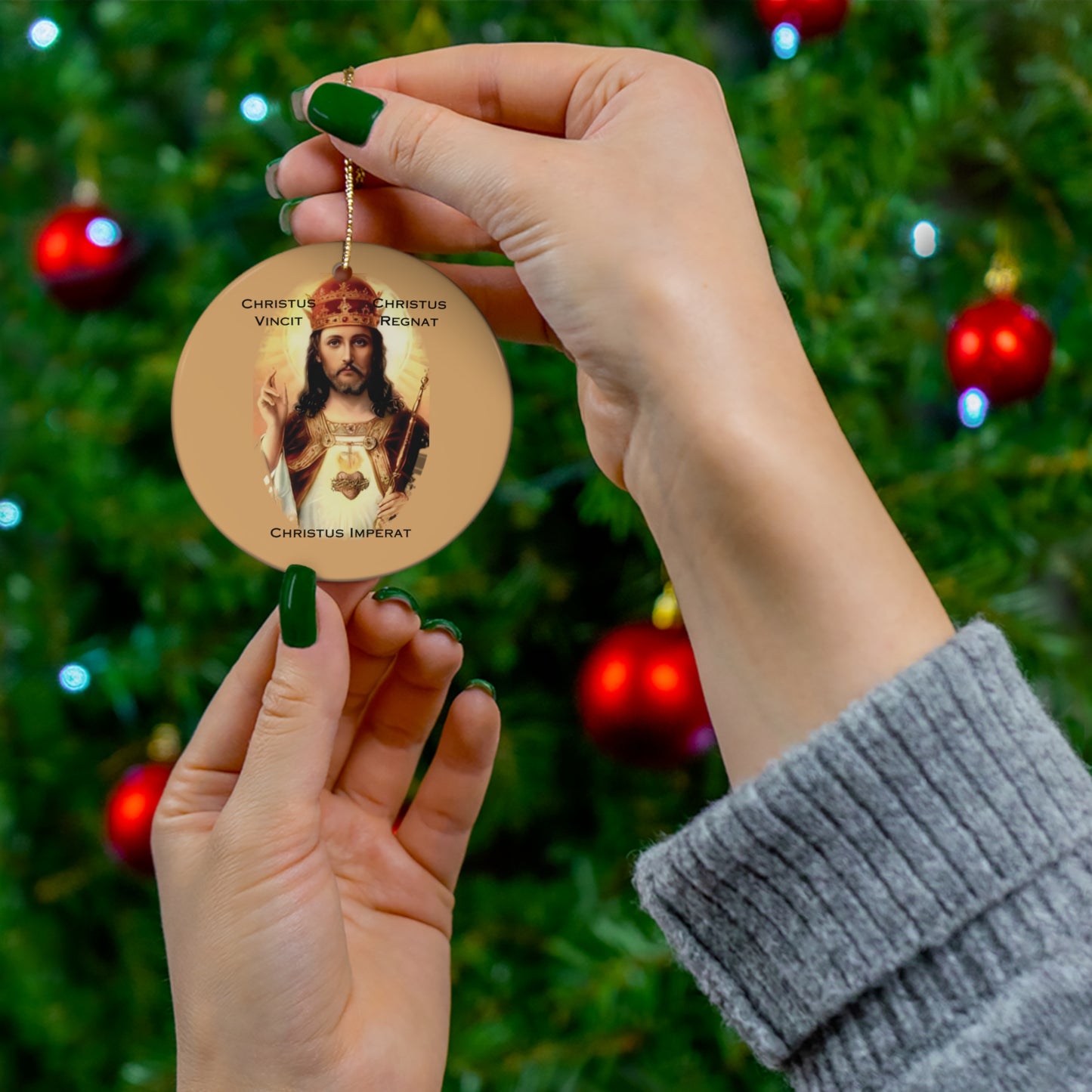 Christ the King Ceramic Ornament, Christ the King, Catholic Ornament, Christmas Ornament, Catholic Gifts, Catholic Gift