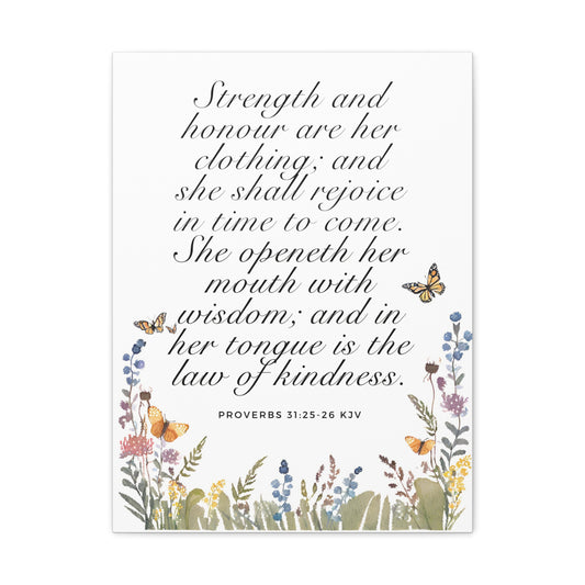 Proverbs 31:25 KJV Wall art, Strength and honour are her clothing Wall Art, Proverbs 31 Woman Wall Art, Scripture Wall Art, Bible Verse Wall Art