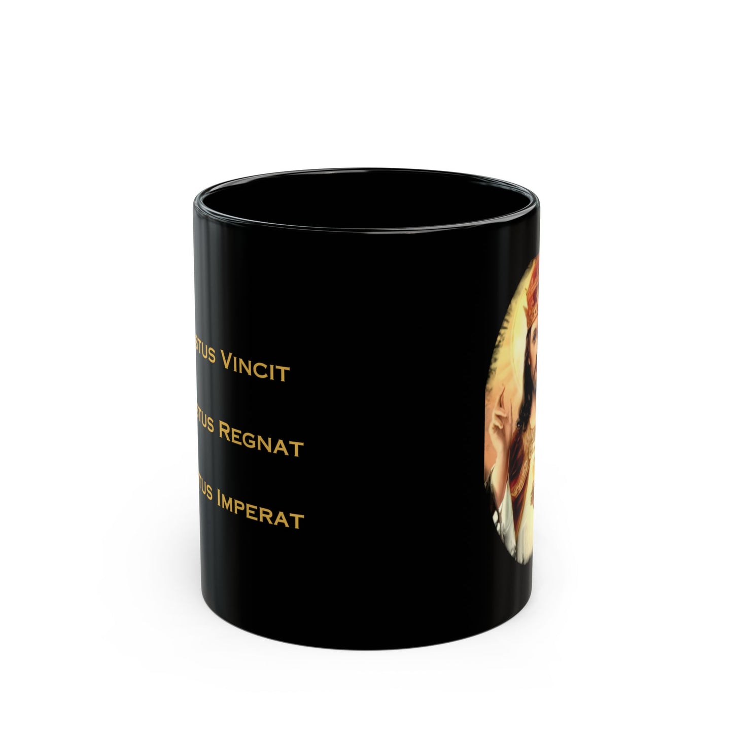 Religious Mug — Sacred Heart Jesus Black Coffee Cup (11oz/15oz)
