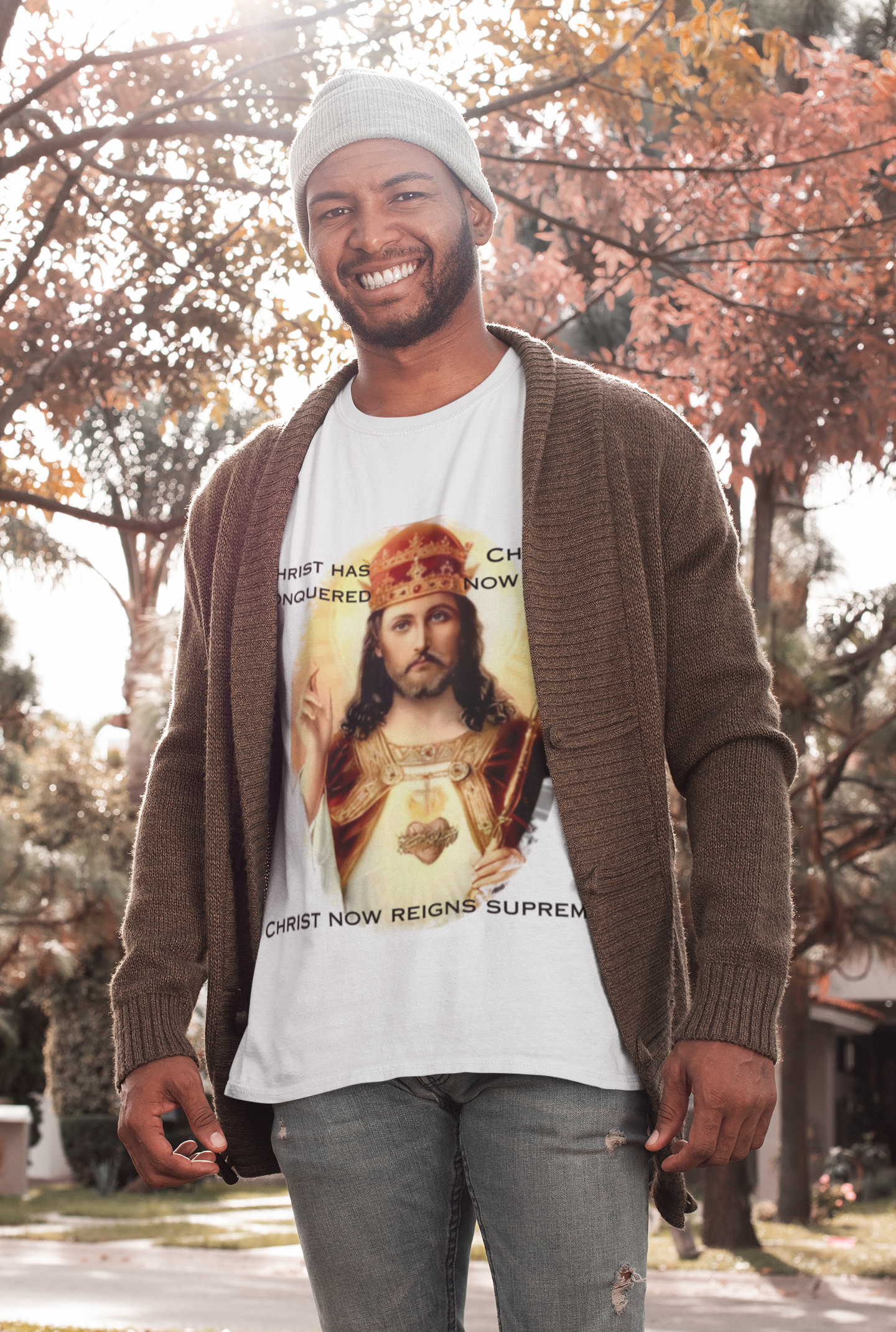 Christ the King T-Shirt in Engllish, Christ Has Conquered, Christ Now Rules, Christ Now Reigns Supreme, Catholic T-Shirt, Jesus T-Shirt, Christ the King Tshirt, Catholic Gift, Christian T-Shirt