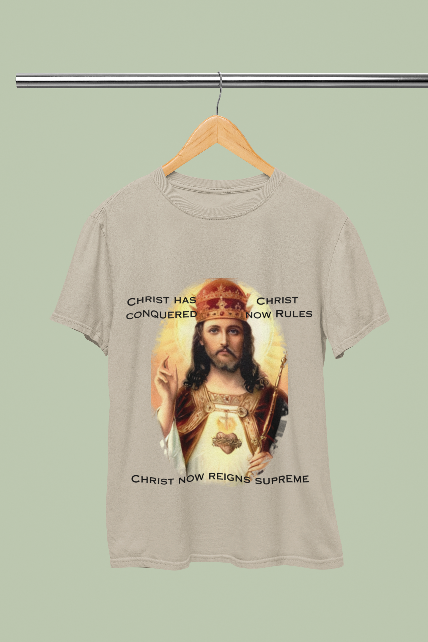 Christ the King T-Shirt in Engllish, Christ Has Conquered, Christ Now Rules, Christ Now Reigns Supreme, Catholic T-Shirt, Jesus T-Shirt, Christ the King Tshirt, Catholic Gift, Christian T-Shirt