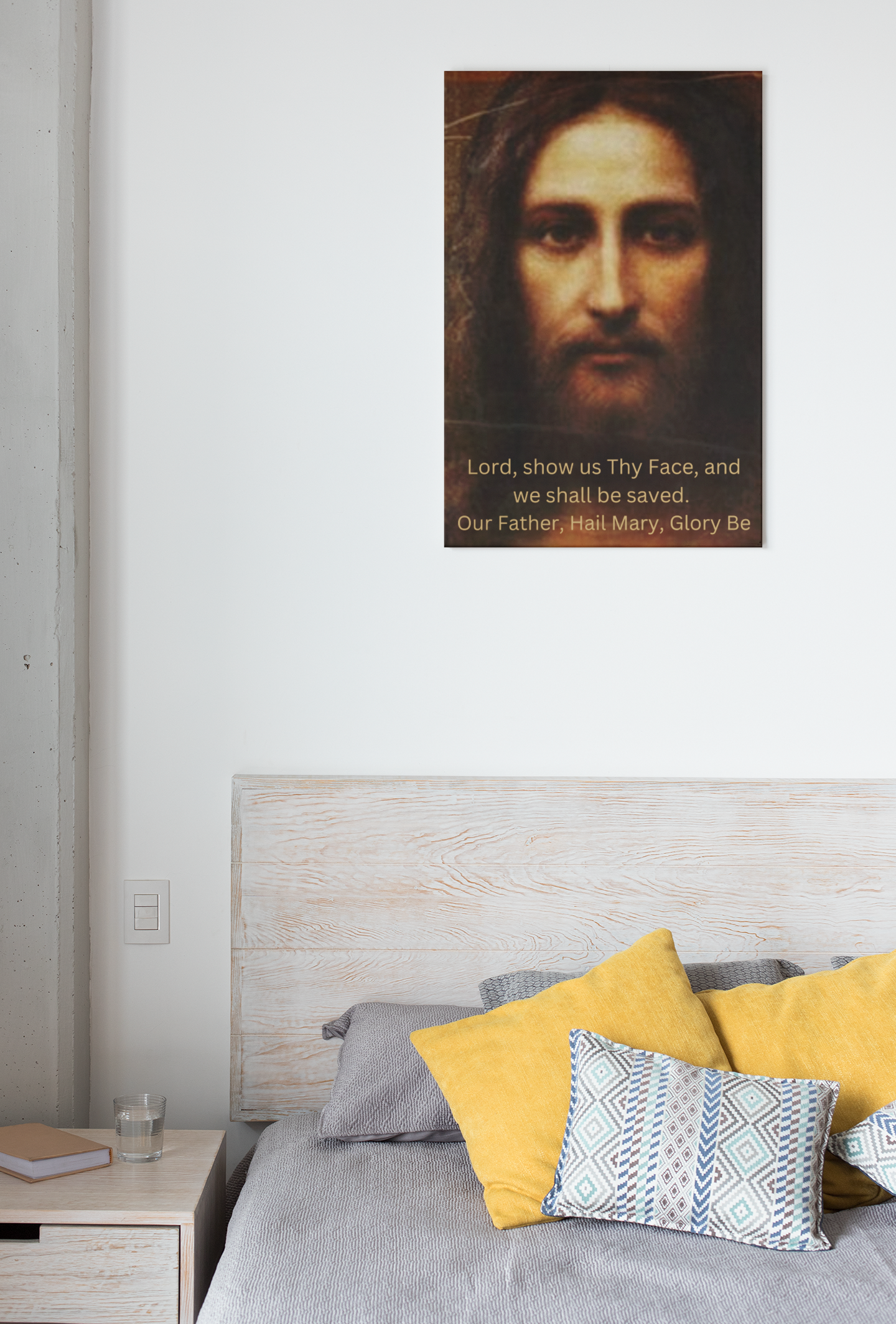 Holy Face of Jesus Wall Hanging with English Prayers, Holy Face of Jesus Canvas, Catholic Art, Traditional Catholic Devotion, Traditional Catholic Gift, Catholic Décor