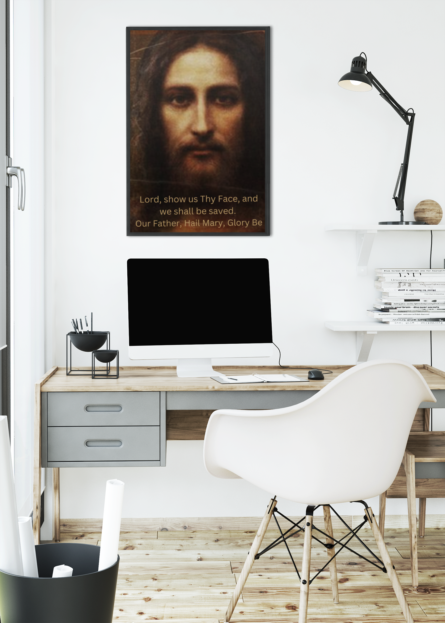 Holy Face of Jesus Wall Hanging with English Prayers, Holy Face of Jesus Canvas, Catholic Art, Traditional Catholic Devotion, Traditional Catholic Gift, Catholic Décor