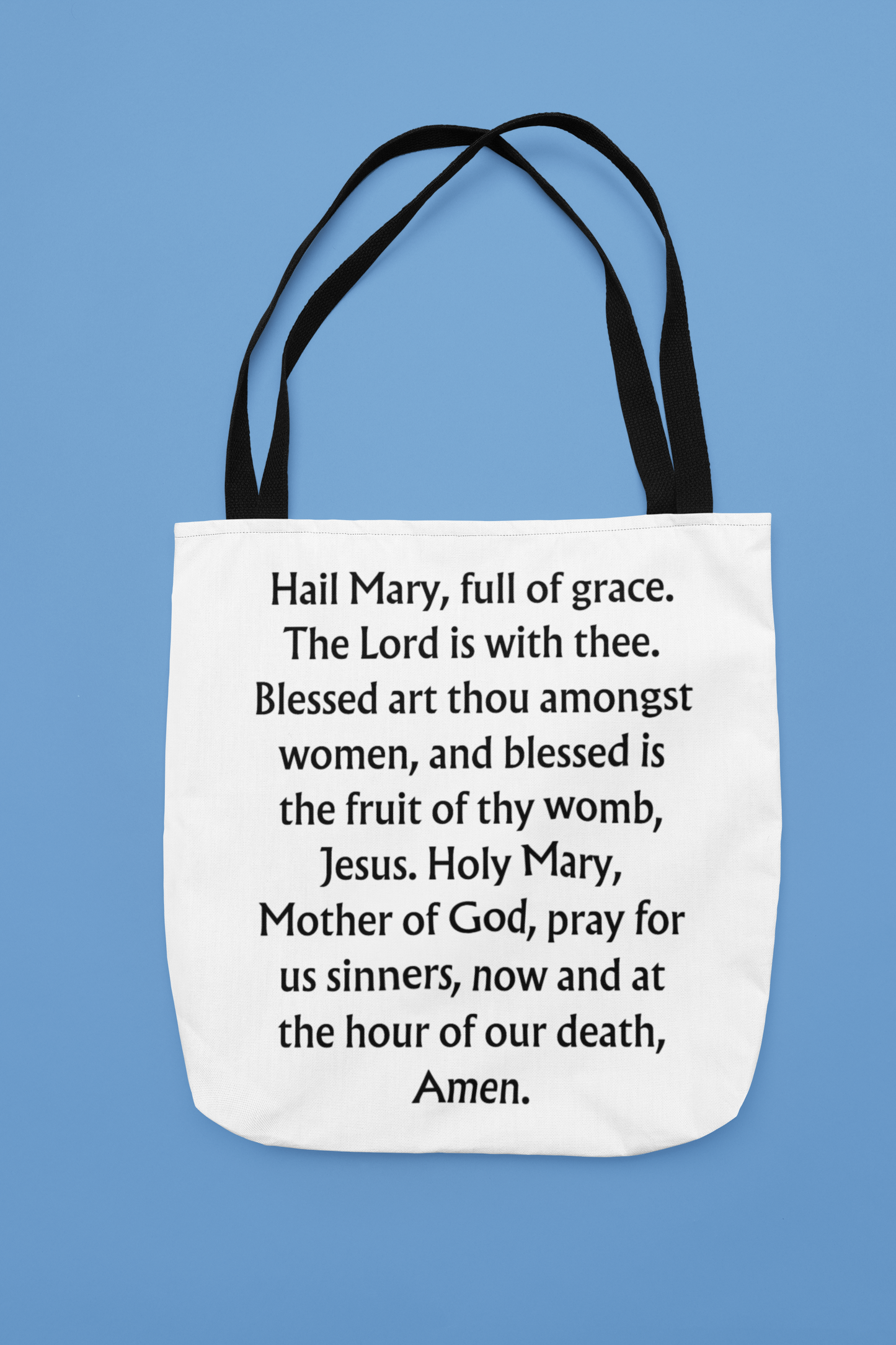 Miraculous Medal Tote Bag with Hail Mary Prayer, Miraculous Medal Tote, Hail Mary Tote Bag, Marian Tote Bag, Blessed Virgin Mary Tote, Catholic Tote, Marian Bag, Catholic gift