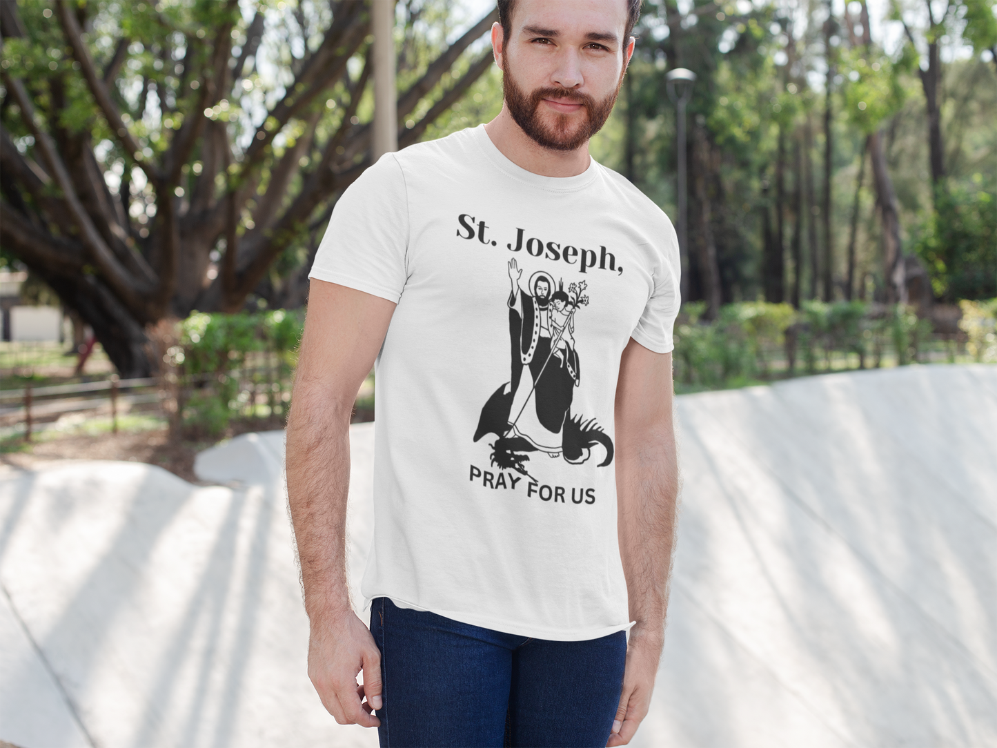 St. Joseph T-Shirt, Terror of Demons T-Shirt, St. Joseph Tee, Catholic T-Shirt, Catholic gift, Gift for Dad, Religious T-Shirt, Christian Tee