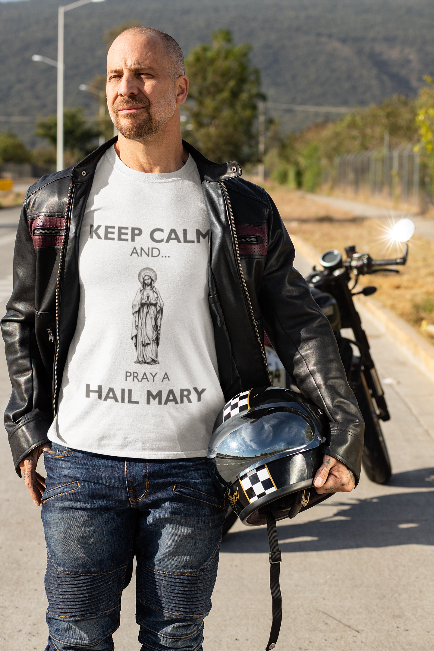 KEEP CALM AND PRAY A HAIL MARY T-SHIRT, KEEP CALM T-Shirt, Hail Mary T-Shirt, Hail Mary, Hail Mary Tee, Marian T-Shirt, Catholic Gift, Catholic Tee