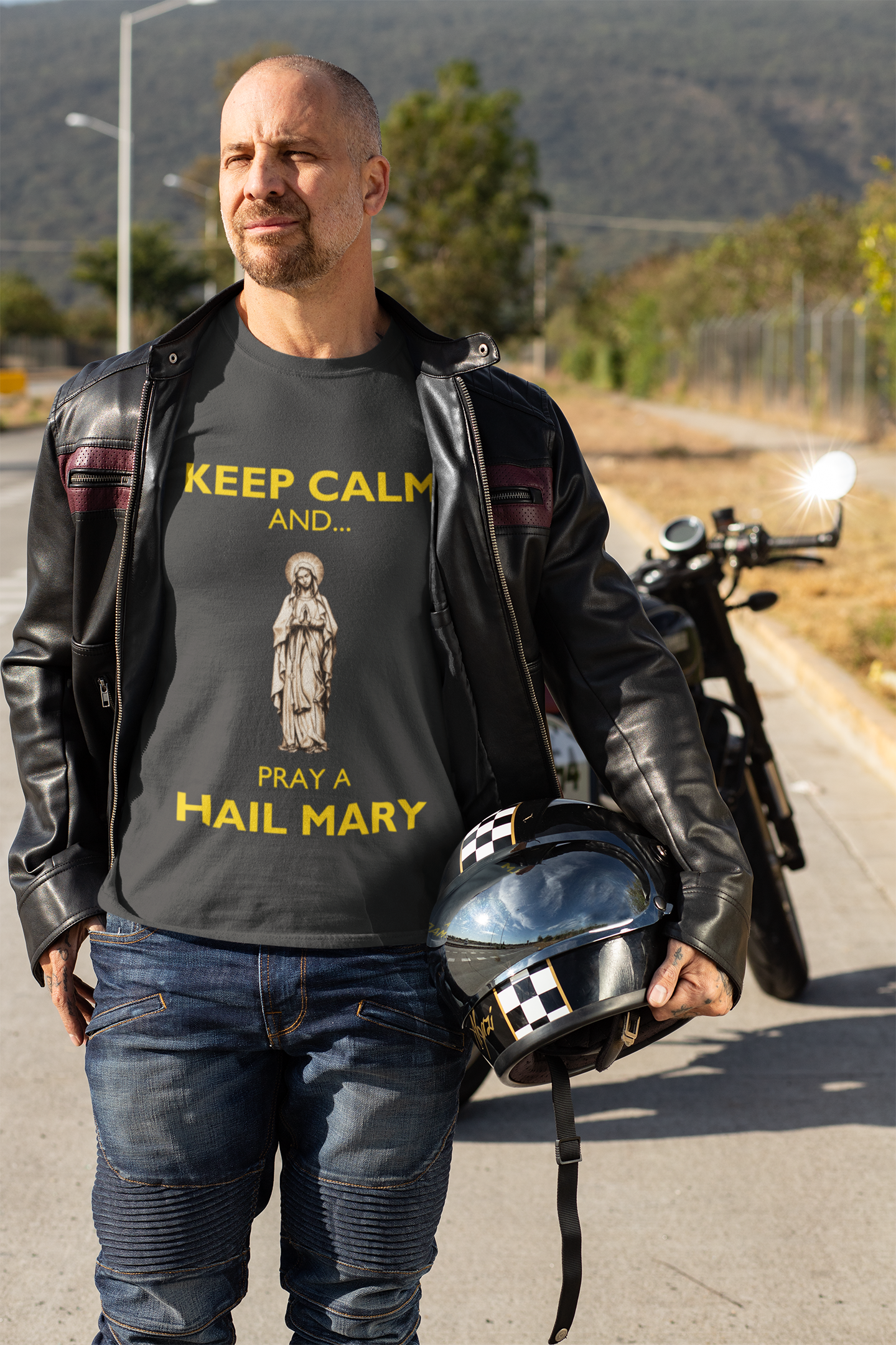 KEEP CALM AND PRAY A HAIL MARY T-SHIRT, KEEP CALM T-Shirt, Hail Mary T-Shirt, Hail Mary, Hail Mary Tee, Marian T-Shirt, Catholic Gift, Catholic Tee