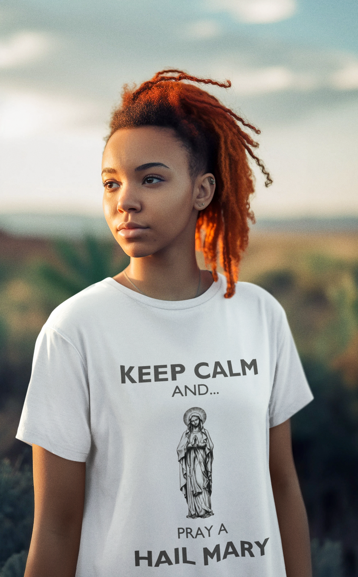 KEEP CALM AND PRAY A HAIL MARY T-SHIRT, KEEP CALM T-Shirt, Hail Mary T-Shirt, Hail Mary, Hail Mary Tee, Marian T-Shirt, Catholic Gift, Catholic Tee