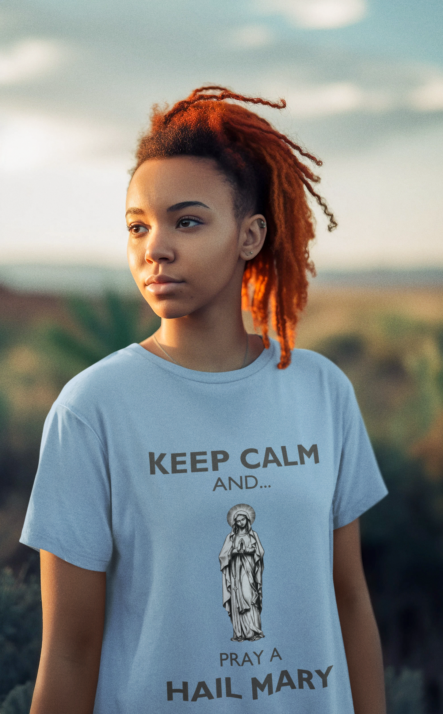 KEEP CALM AND PRAY A HAIL MARY T-SHIRT, KEEP CALM T-Shirt, Hail Mary T-Shirt, Hail Mary, Hail Mary Tee, Marian T-Shirt, Catholic Gift, Catholic Tee