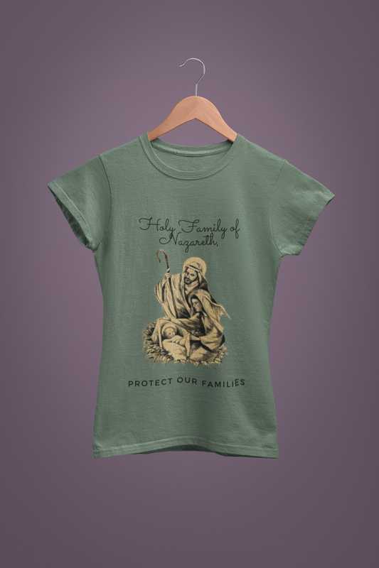 Holy Family of Nazareth Protect our Families, Catholic T-Shirt, Catholic Gift, Catholic Family Gift, Traditional Catholic T-Shirt