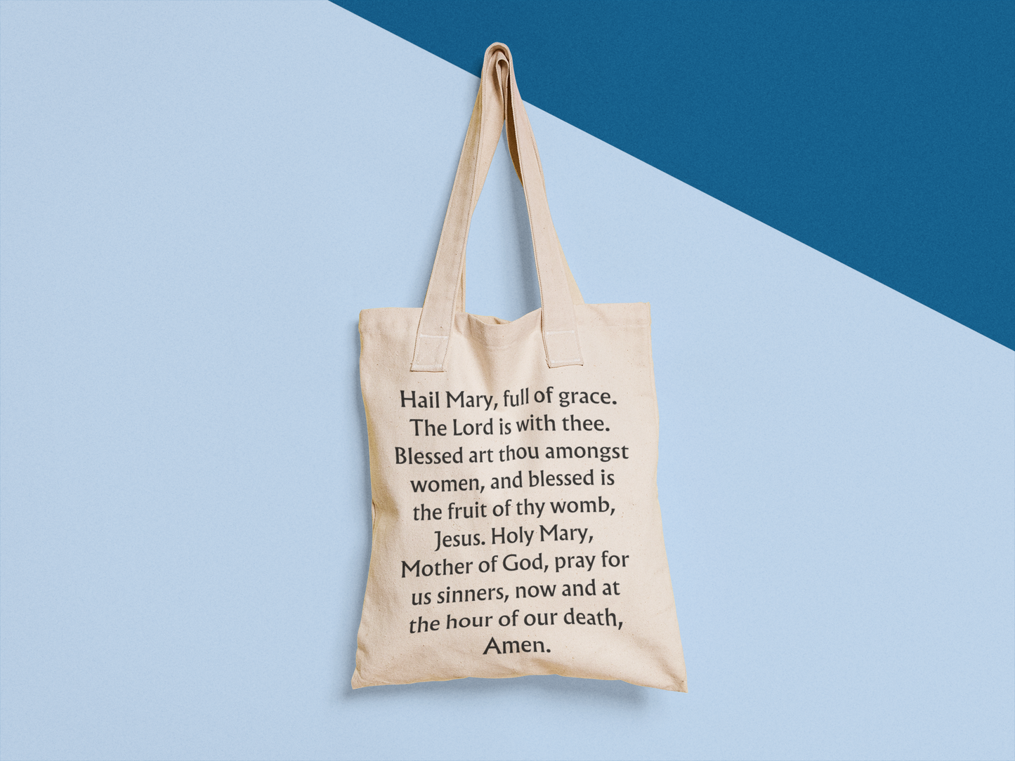 KEEP CALM AND PRAY A HAIL MARY Natural Tote Bag, Hail Mary Tote Bag, Marian Tote, Catholic Gift, Natural Tote Bag