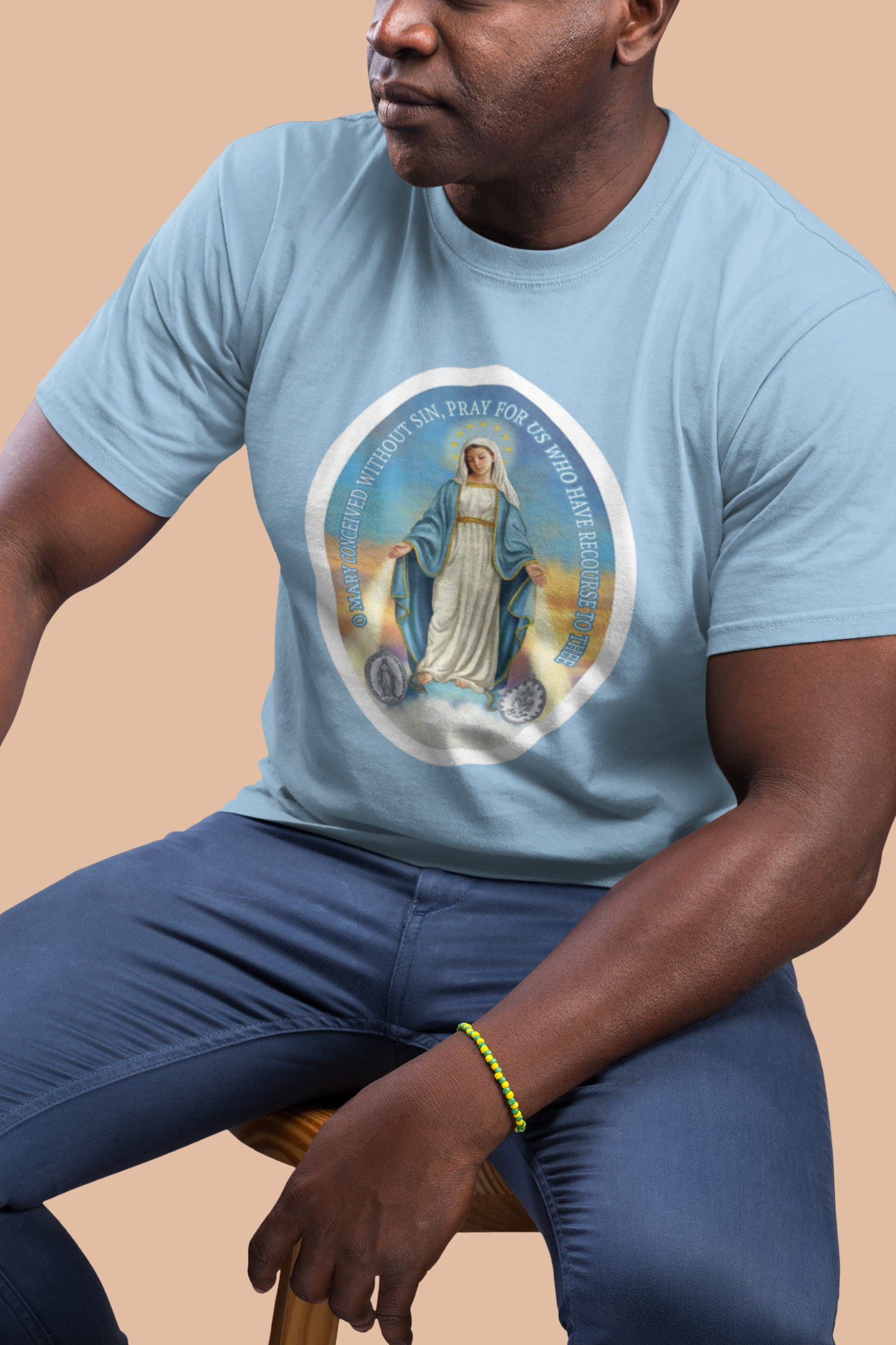 Miraculous Medal Unisex Cotton Tee, Miraculous Medal T-Shirt, Miraculous Medal Tee, Marian Tee, Blessed Virgin Mary T-Shirt, Catholic T Shirt, Marian T-Shirt, Catholic gift